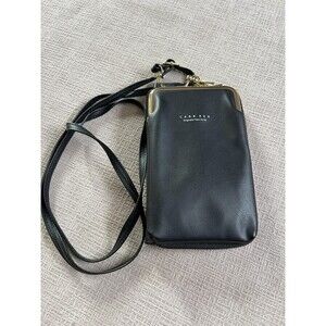 CARR KEN Crossbody Bag Womens Small Black Faux Leather Wallet Phone Purse Travel